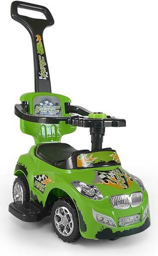 Happy 3in1 loopauto, kinderauto, afneembare duwstang, zit met