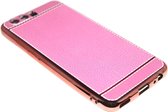 Kunstleren back cover roze Huawei P10 Plus