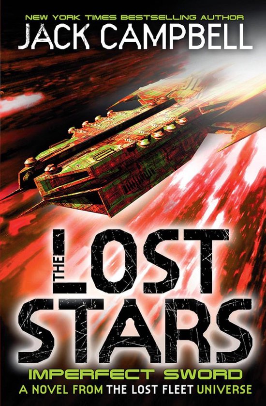 Couverture du livre 'The Lost Stars' par Jack Campbell, montrant un vaisseau spatial futuriste et des explosions rouges.