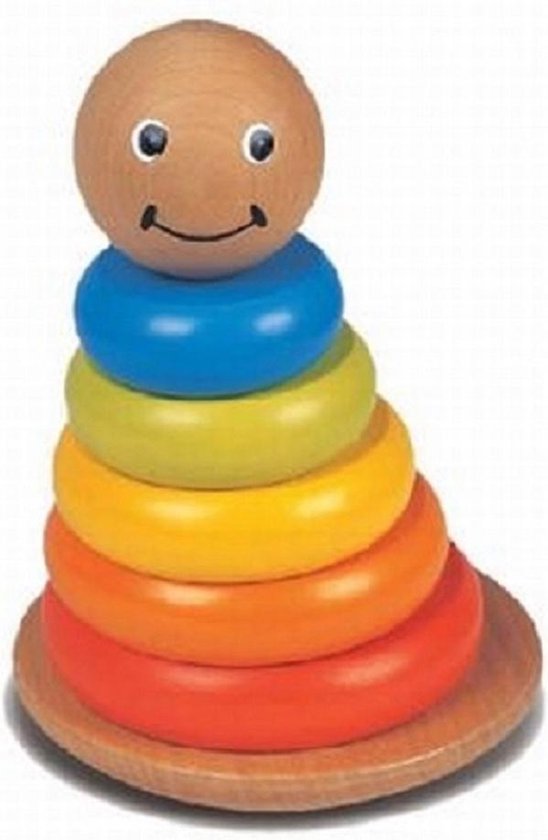 Houten piramide stapeltoren magnetisch van Houten — afbeelding 3
