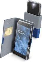 Cellularline Slide & Click mobiele telefoon behuizingen 13,7 cm (5.4") Folioblad Blauw, Grijs