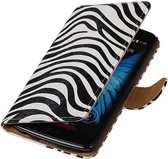 Zebra Bookstyle Wallet Case Hoesje Geschikt voor LG K8 Wit