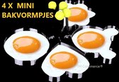 Set van 4 eiervormpjes - eitje - ei - beslag - bakken - koken - ontbijt, no. 18744