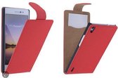 Rood Effen Classic Flipcase Hoesje Huawei Ascend P7