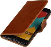 Bruin Pull-Up PU booktype wallet cover hoesje voor Samsung Galaxy A7 2016