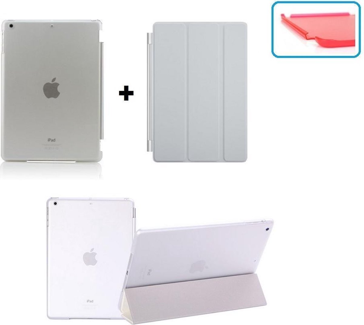 Apple iPad Air 2 Smart Cover Hoes - inclusief Transparante achterkant - Wit