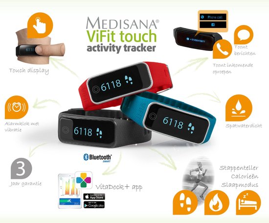 Medisana Vifit Touch Activity Tracker (zwart) | bol.com