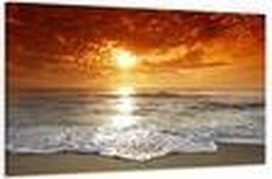 Art4-all - Canvas Schilderij Ondergaande zon - 80x60cm