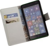 Wit Bookcase Microsoft Lumia 535 Flip Cover Wallet Hoesje