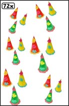 72x Papieren punthoedjes rood/geel/groen - feest party fun festival verjaardag jubileum