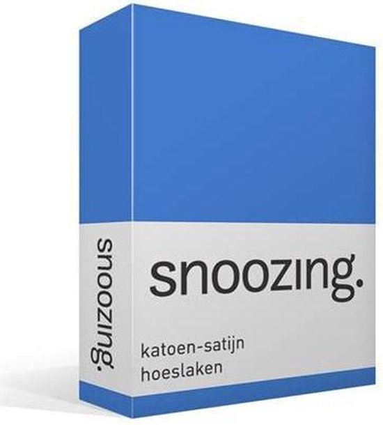 Snoozing - Katoen- Satin - Hoeslaken - Double - 120x200 cm - Sirène