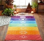 Regenboog Meditatie Yoga doek met de 7 Chakra symbolen Buddhisme Spiritualiteit