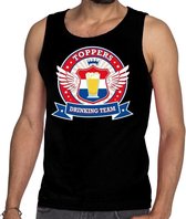 Zwart Toppers drinking team tankop / mouwloos shirt zwart heren L