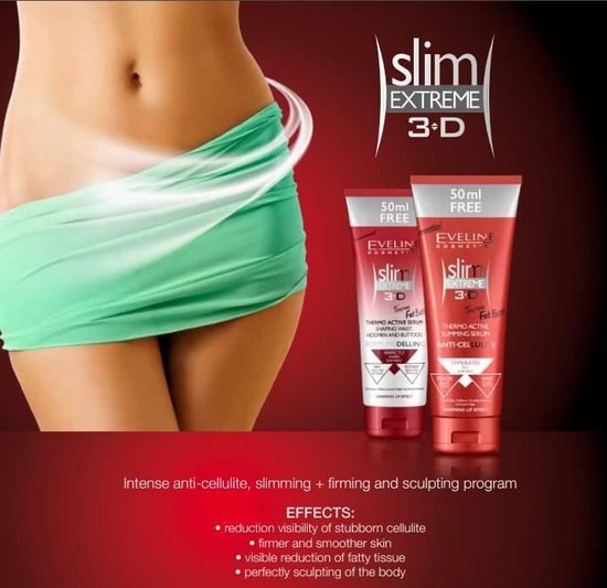 Eveline Cosmetics Slim Extreme 3D Crème Anti Cellulite Minceur +  Raffermissante 250 ml. | bol