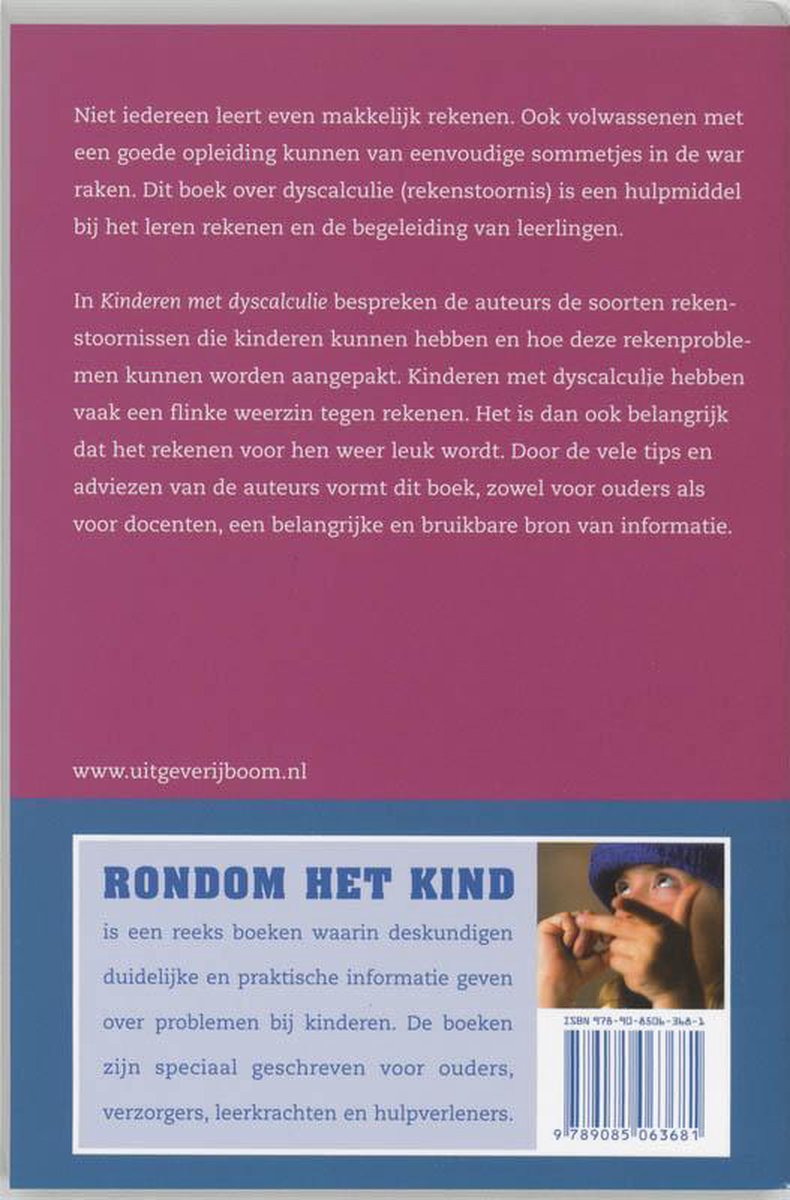 Rondom het kind - Kinderen met dyscalculie - back cover