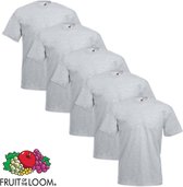 Fruit of the Loom - 5 stuks Valueweight T-shirts Ronde Hals - Heather Grey - 3XL