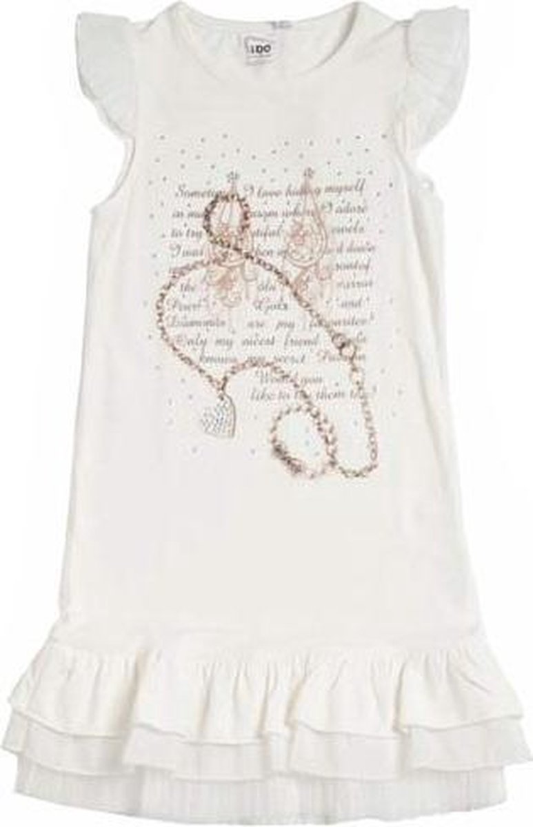 iDO Meisjes Jurk - Cream - Maat 128