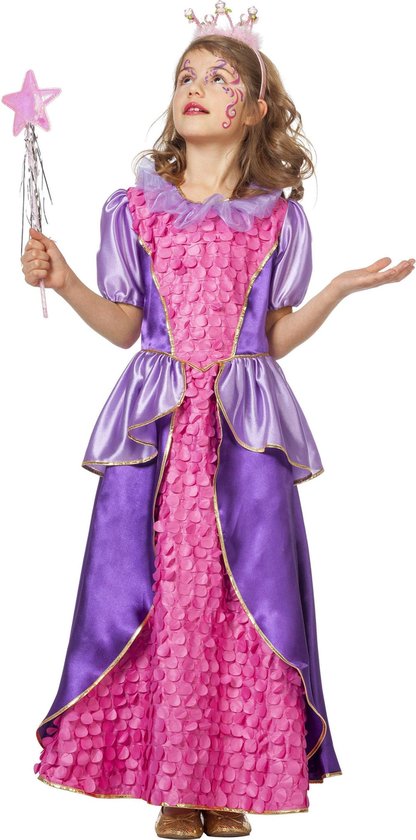 Wilbers & Wilbers - Koning Prins & Adel Kostuum - Prinses Jill De Wonderschone - Meisje - paars,roze - Maat 152 - Carnavalskleding - Verkleedkleding