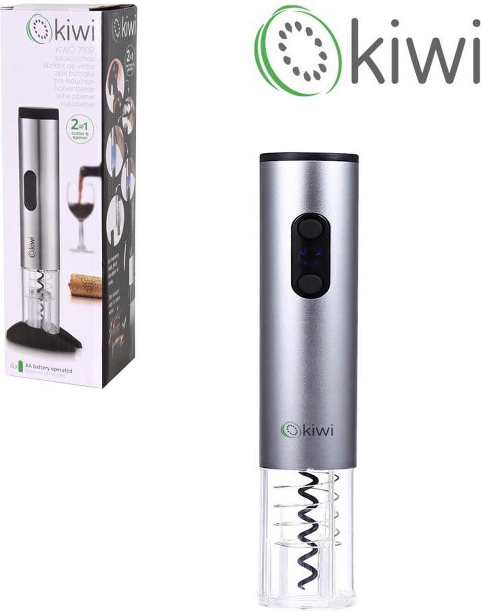 Kiwi Elektrische wijnopener | LED verlichting | RVS