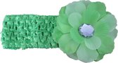 Jessidress Hoofdband van katoen met bloem en strass - Groen