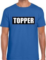 Topper  in kader shirt heren blauw  / Blauw Topper t-shirt heren M