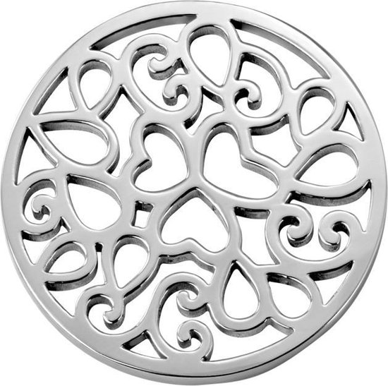 Quiges Austauschbare Coin 33 Mm Aus Edelstahl In Blumenform - Für Coin-Anhänger, Rosévergoldet