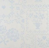 Eijffinger PIP Collection behang Cross Stitch blauw
