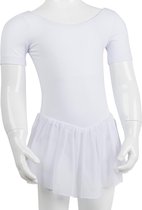 Balletpakje met Rokje R3040 dans sport fitness gymnastiek- wit - maat 152