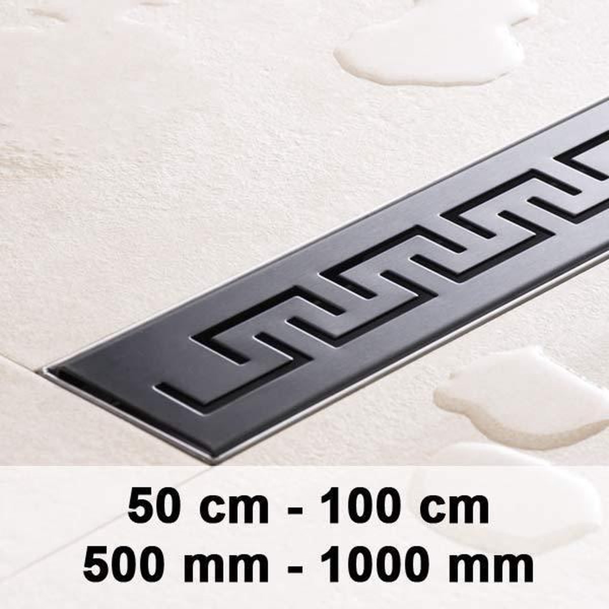 Clp Douchegoot Pelagius zwart (roestvrij staal) 800 mm / 80 cm