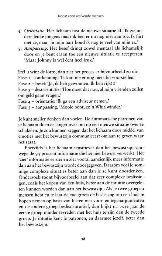 Tekstpagina met de kopjes 'Troost voor werkende mensen' en 'Locus of control'.
