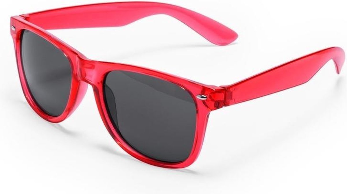 Rode retro model zonnebril UV400 bescherming dames/heren - Party Zonnebrillen