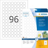 HERMA Étiquettes amovibles A4 Ø 20 mm rondes, blanches, Movables/amovibles, papier mat, 2400 pcs