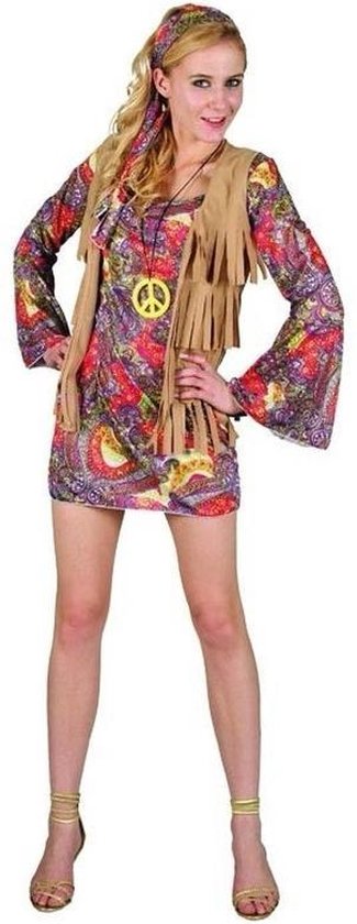 Dames verkleed jurkje hippie M