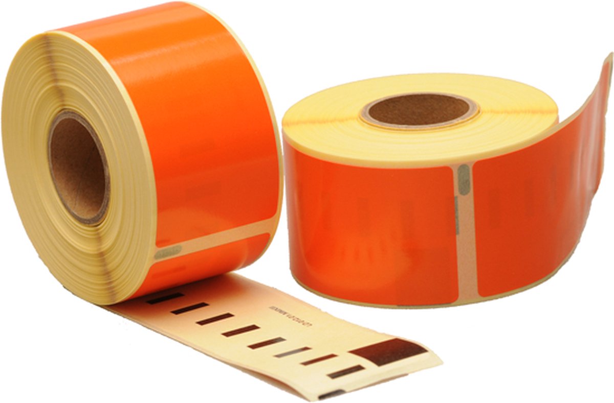 10 x Dymo 99012 Compatible Labels 89mm x 36mm verwijderbaar oranje