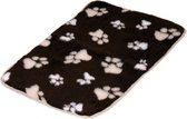 Lovely Nights vetbed/kleed bench brown with 2 color print paw + bies 78x55cm
