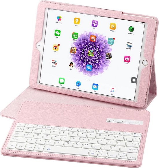 Shop4 - iPad 9.7 (2017) Toetsenbord Hoes - Bluetooth Keyboard Cover Roze - Shop4