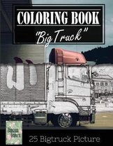 Jumbo Truck Sketch Gray Scale Photo Adult Coloring Book, Mind Relaxation Stress Relief