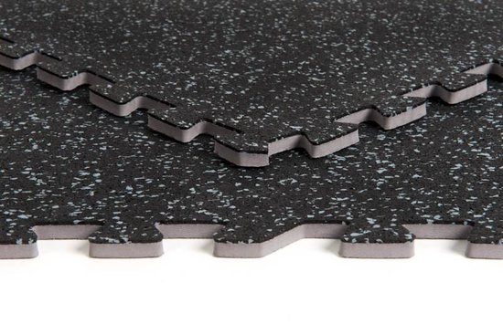 Fitness vloertegel rubber 62x62x1,2 zwart/grijs |
