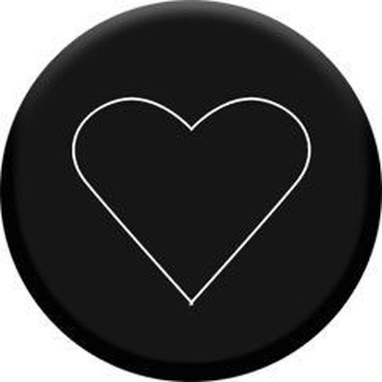 Popsocket Popsockets Style Buttonhouder White Heart Black | bol.com