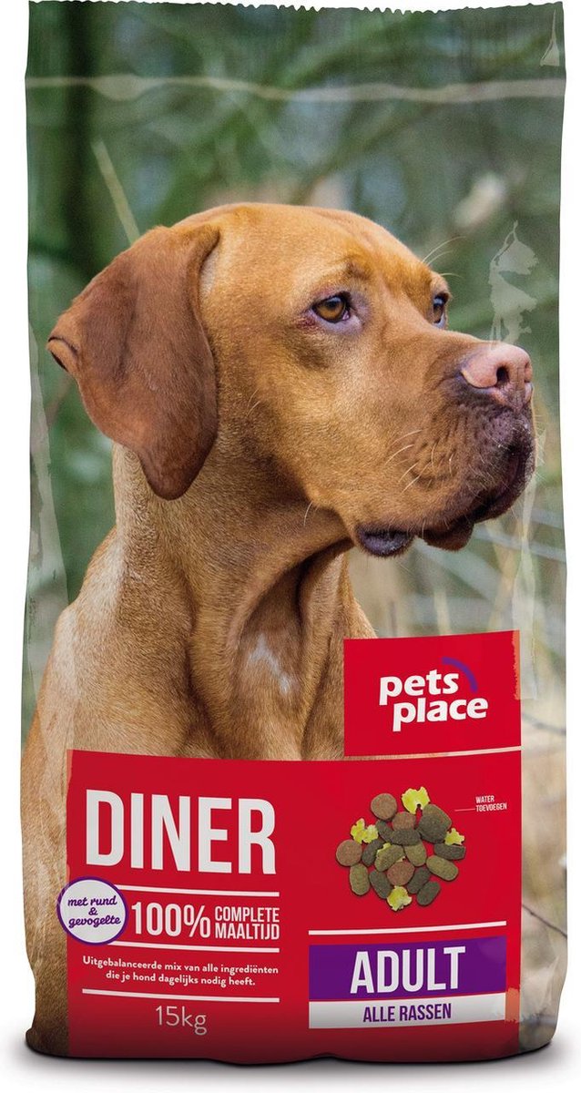 straffen landheer diefstal Pets Place Adult Diner - Hondenvoer - Gevogelte&Vlees - 15 kg | bol.com