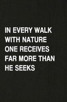 In Every Walk with Nature One Receives Far More Than He Seeks