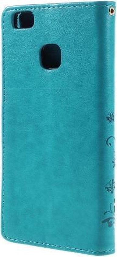Étui Book Case Fleurs Huawei P9 Lite - Blauw