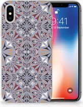 Geschikt voor iPhoneX/10 TPU-siliconen Hoesje Design Flower Tiles