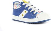 Kickers - Kinderschoenen - Sneakers met Veters en Rits - Leder - Grijs - Blauw - Wit - Maat 21