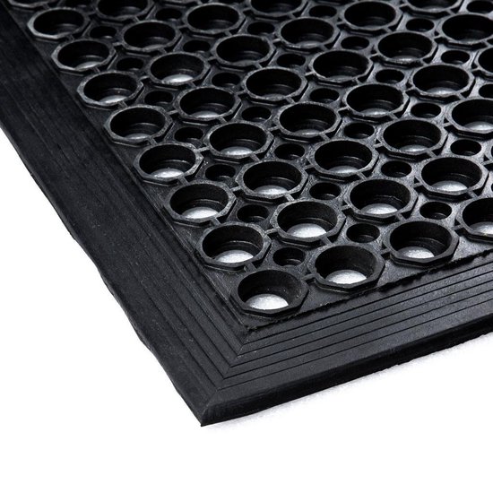 Ondergeschikt contrast Gebakjes Ringmat rubber 80 x 120 cm - Met rand - Deurmat / Entreemat | bol.com