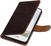Zakelijke Book Case Telefoonhoesje Geschikt voor de Huawei Nova Plus - Portemonnee Hoesje - Pasjeshouder Wallet Case - Mocca