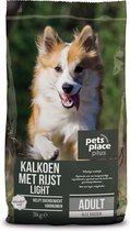 Pets Place Plus Hond Adult Light - Hondenvoer - Kalkoen&Rijst - 3 kg
