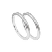 Diamonfire - Zilveren ring zonder steen Maat 17.5 - 2 gematteerde aanschuifringen