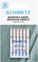 Schmetz microtex machine naalden 1 doosje 5 st. Assorti diktes 60/70/80, micro stoffen