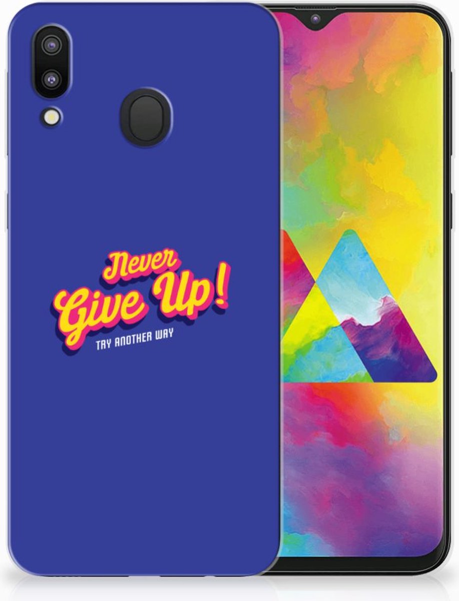Samsung Galaxy M20 (Power) Siliconen hoesje met naam Never Give Up